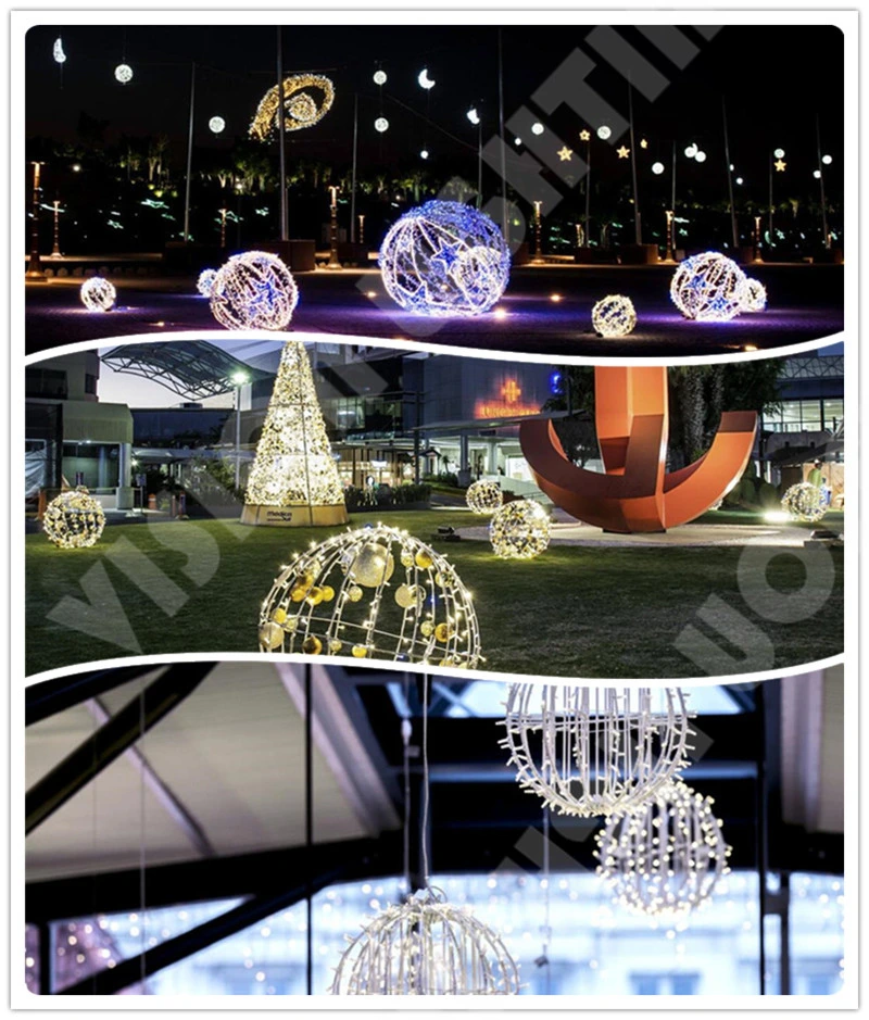 LED Sphere Waterproof Christmas Outdoor 3D Hanging Light Balls