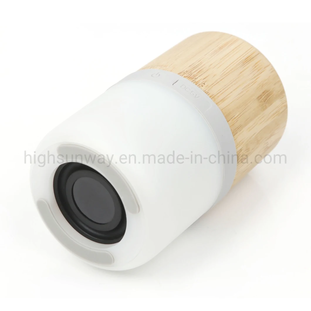 New Arrival Bamboo Wireless Light up Bluetooth Speaker