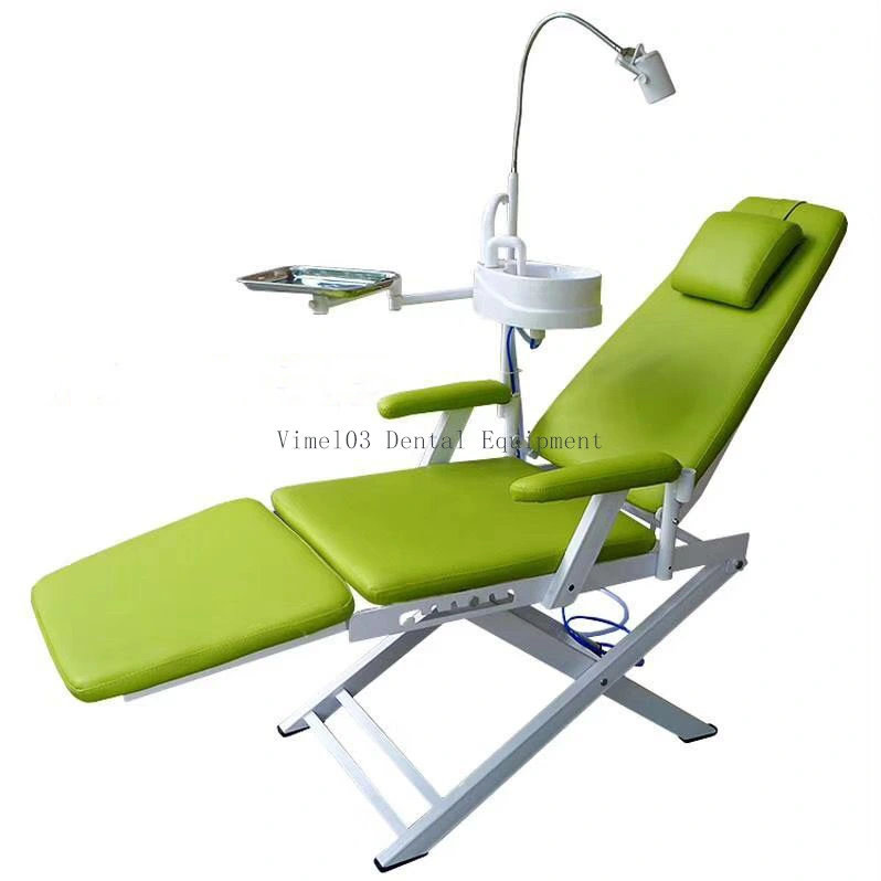 Portable Dental Folding Chair with LED Light and Air Turbine Unit