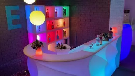 Mesa de bar LED Barra recargable de plástico Contador que brilla intensamente