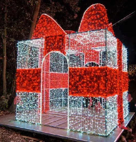 3D grande de 3 piezas enchufable LED iluminado vacaciones marco decorativo ciervo familia motivo luz interior exterior bola de Navidad decoración luz