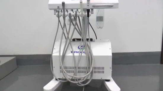 Silla de unidad dental portátil de ventas calientes de hospital de clínica veterinaria con luz de curado LED